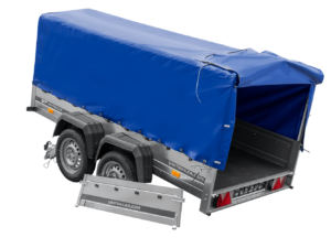metrapsa.com trailer anhanger 264 2 kipp mit stutzrad rahmen h 800 und blauer abdeckung 4570 6